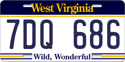 WV license plate 7DQ686