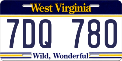 WV license plate 7DQ780