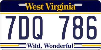 WV license plate 7DQ786
