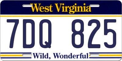 WV license plate 7DQ825