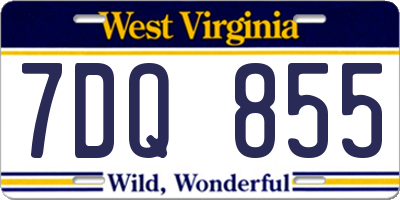 WV license plate 7DQ855