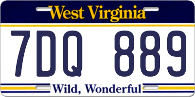WV license plate 7DQ889