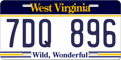 WV license plate 7DQ896