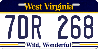 WV license plate 7DR268