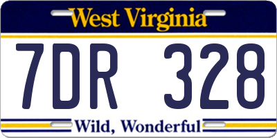 WV license plate 7DR328