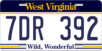 WV license plate 7DR392