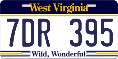 WV license plate 7DR395