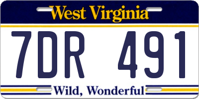 WV license plate 7DR491