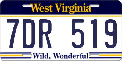 WV license plate 7DR519
