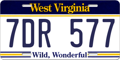 WV license plate 7DR577