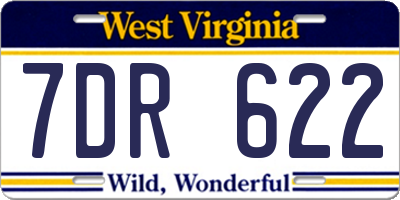 WV license plate 7DR622
