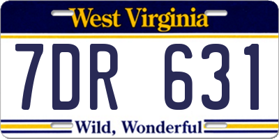 WV license plate 7DR631