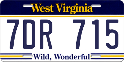 WV license plate 7DR715