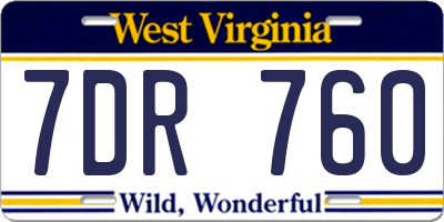 WV license plate 7DR760