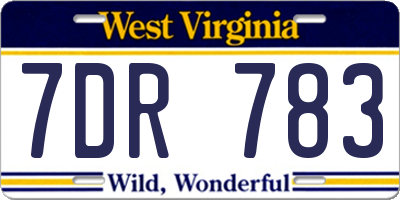 WV license plate 7DR783