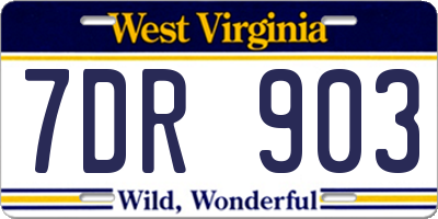 WV license plate 7DR903