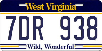WV license plate 7DR938