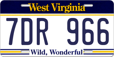 WV license plate 7DR966