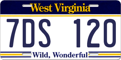WV license plate 7DS120
