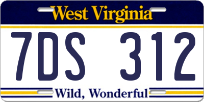 WV license plate 7DS312