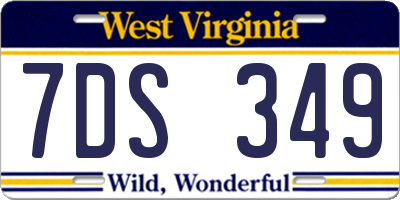 WV license plate 7DS349