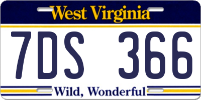 WV license plate 7DS366