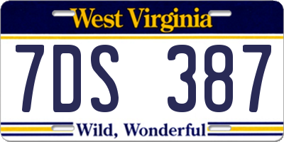 WV license plate 7DS387