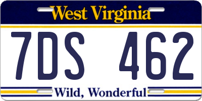 WV license plate 7DS462
