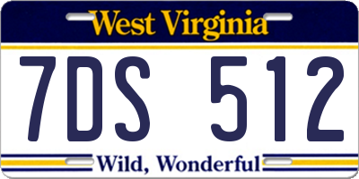 WV license plate 7DS512