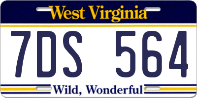 WV license plate 7DS564