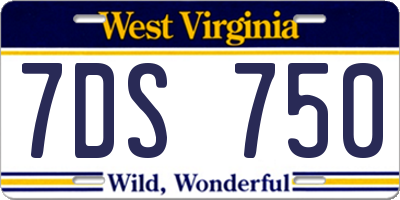 WV license plate 7DS750