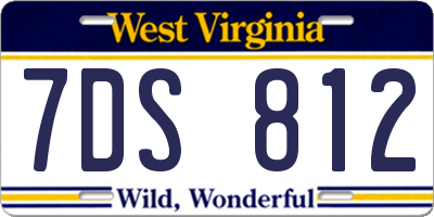 WV license plate 7DS812
