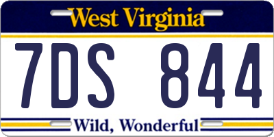 WV license plate 7DS844