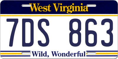 WV license plate 7DS863