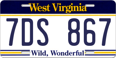 WV license plate 7DS867