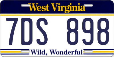 WV license plate 7DS898