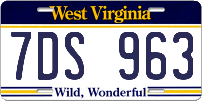 WV license plate 7DS963