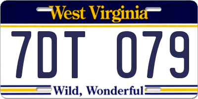 WV license plate 7DT079