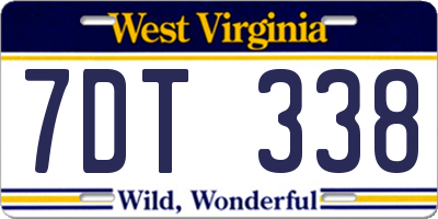 WV license plate 7DT338