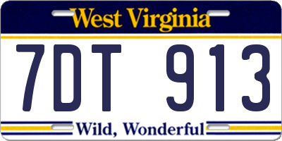 WV license plate 7DT913