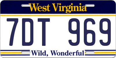 WV license plate 7DT969