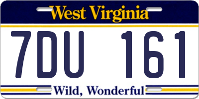 WV license plate 7DU161