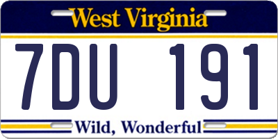 WV license plate 7DU191