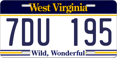WV license plate 7DU195