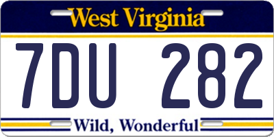 WV license plate 7DU282