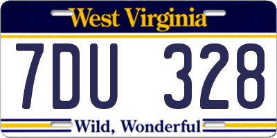 WV license plate 7DU328