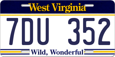 WV license plate 7DU352