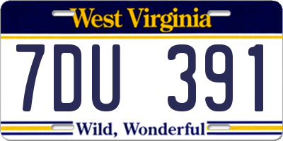 WV license plate 7DU391