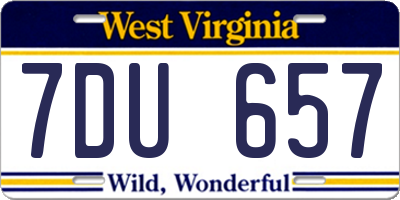 WV license plate 7DU657