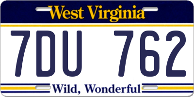 WV license plate 7DU762